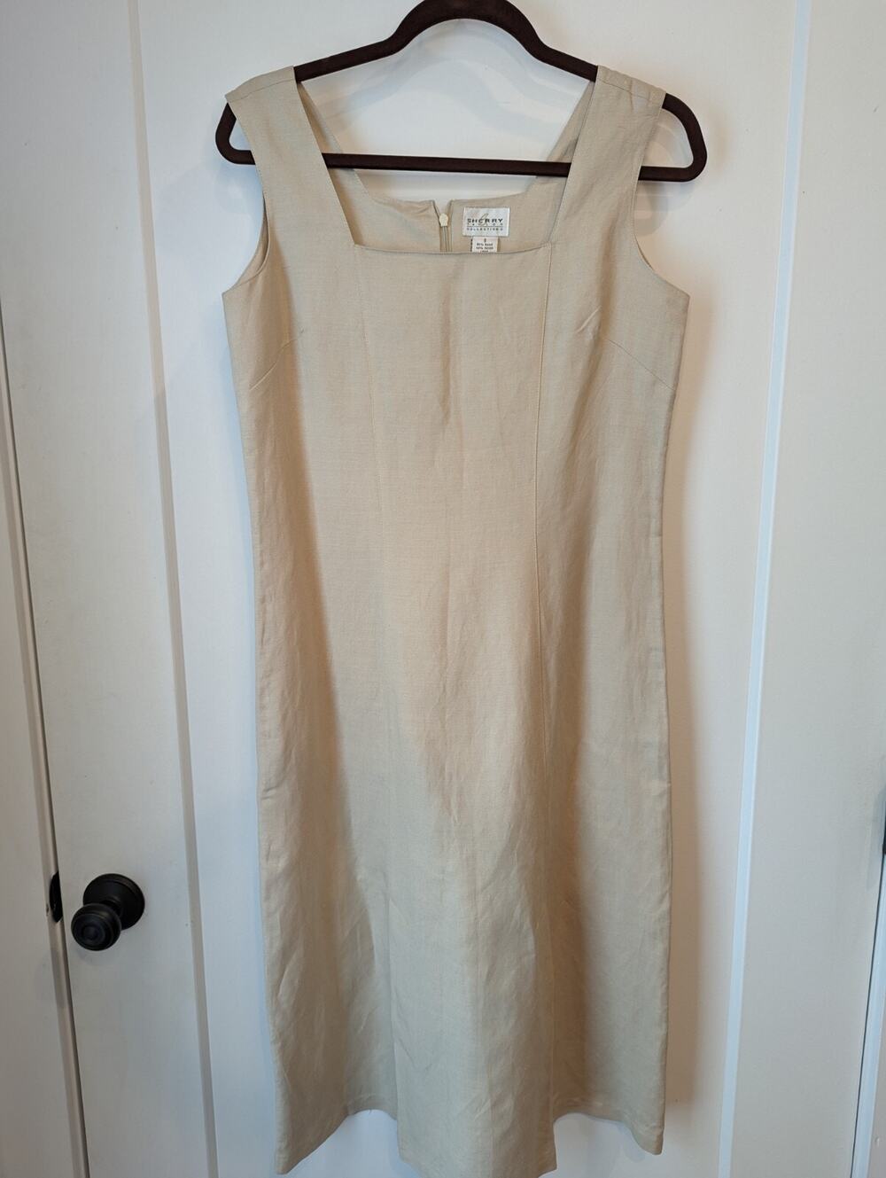 Sherry Taylor Collection S Linen Light Khaki Dress Career Casual Lagenlook
